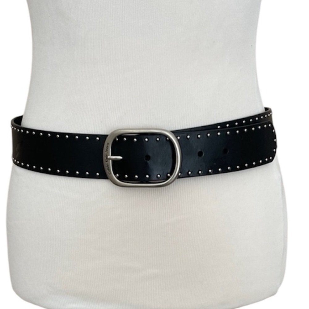 Vintage Calvin Klein Studded Belt Black Silver Ball Studs